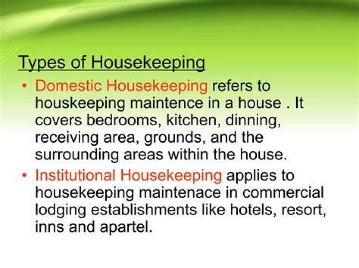 What is the difference between domestic from institutional housekeeping?