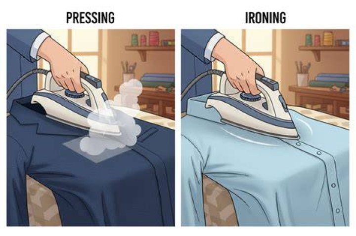 What is the difference between ironing and pressing?