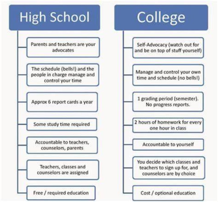 What is the difference between school and college education?