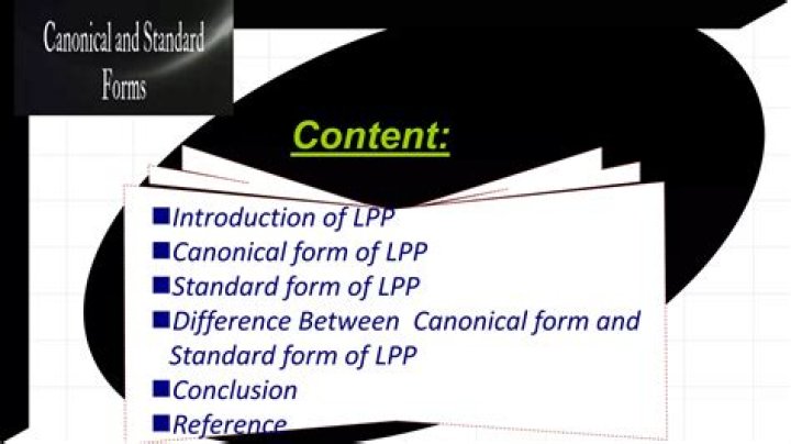 What is the difference between standard LPP and canonical LPP?