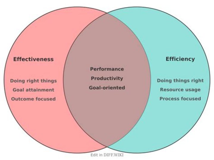 What is the differences between efficiency and effectiveness?