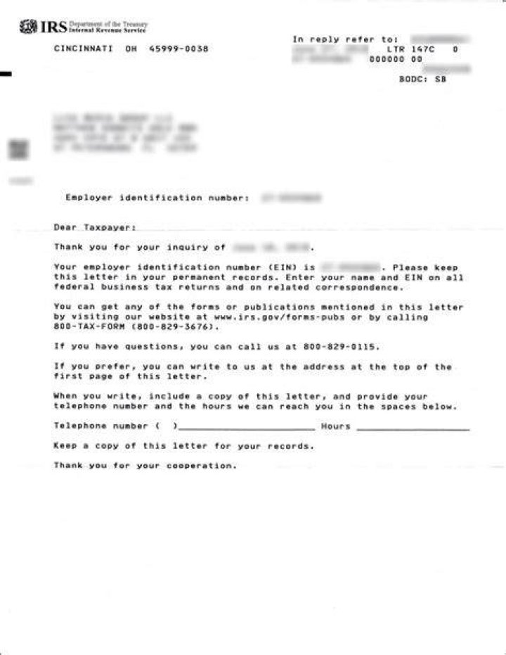 What is the Ein confirmation letter from the IRS?