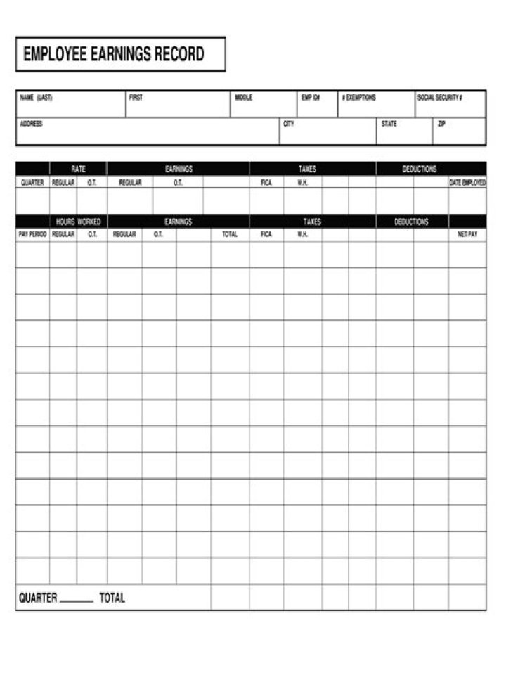 What is the employee earnings record?