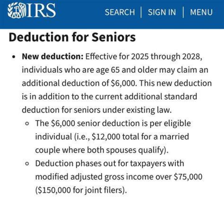 What is the extra deduction for over 65 in 2020?
