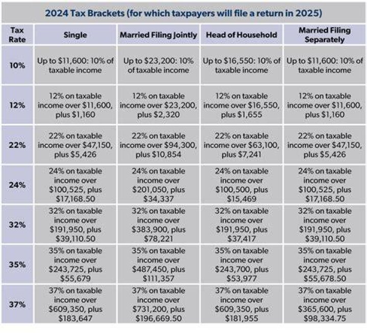 What is the federal income tax rate for single person 2019?