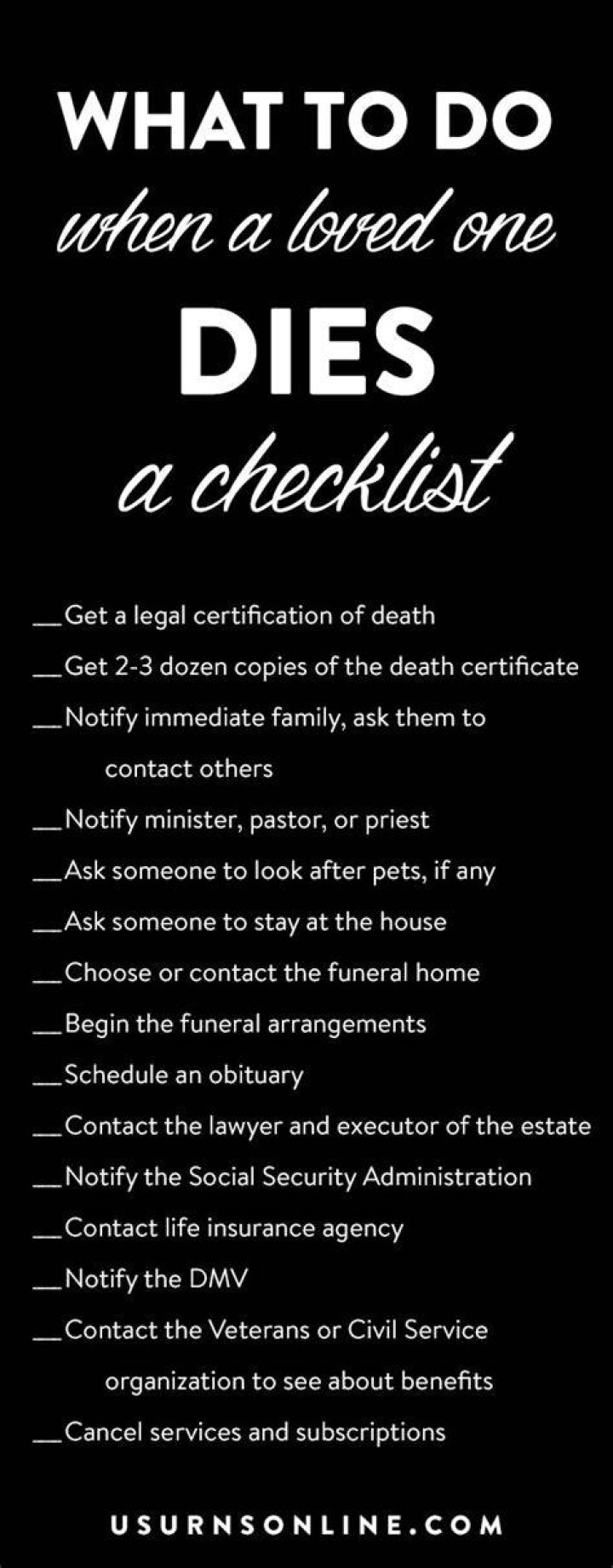 What is the first thing you do after your spouse dies?