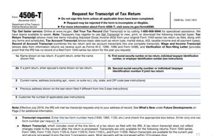 What is the form 4506 T used for?