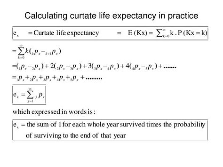 What is the formula for life expectancy?