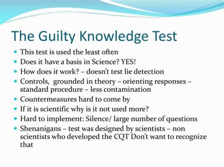 What is the guilty knowledge test?