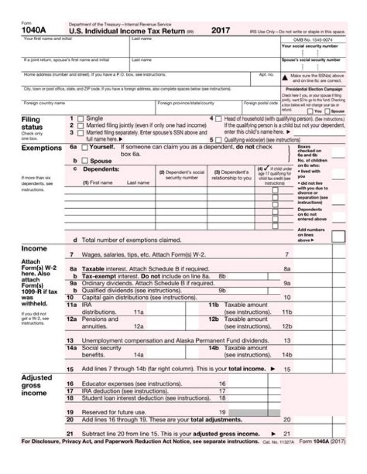 What is the IRS Form for tax year 2017?