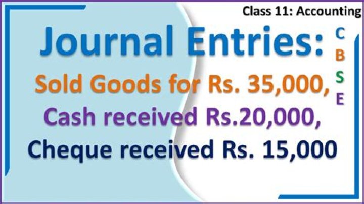 What is the journal entry of sold goods and received Cheque?