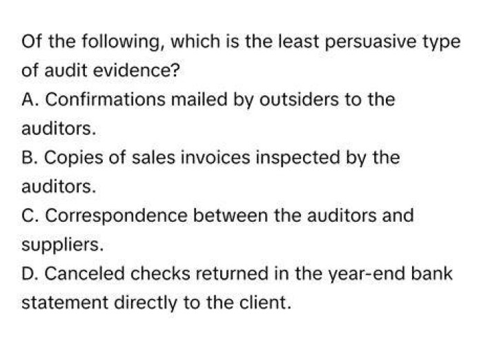 What is the least persuasive type of evidence?