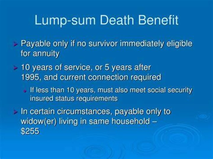 What is the lump sum death benefit option?