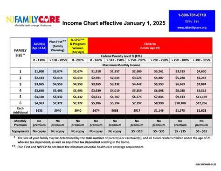 What is the maximum income to qualify for NJ family Care 2021?