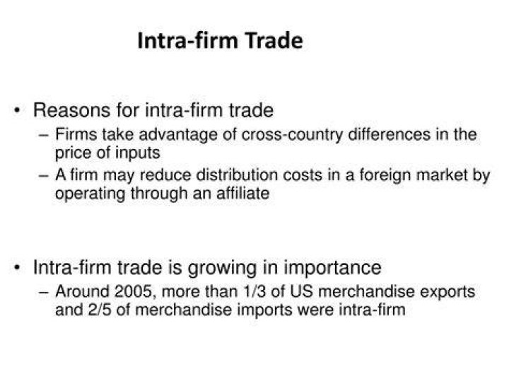 What is the meaning of intra-firm trade?
