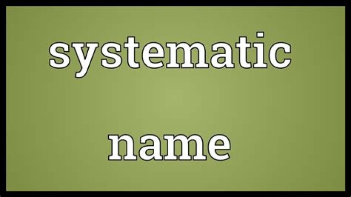 What is the meaning of systematic name?