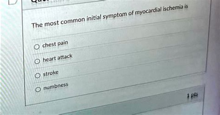 What is the most common symptom of ischemia?