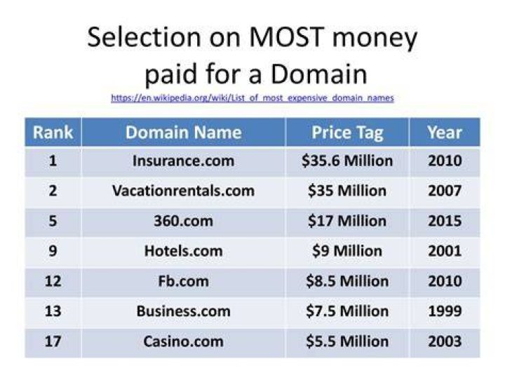 What is the most money paid for a domain name?