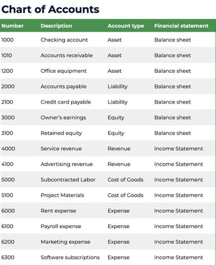 What is the need for a standard chart of accounts?