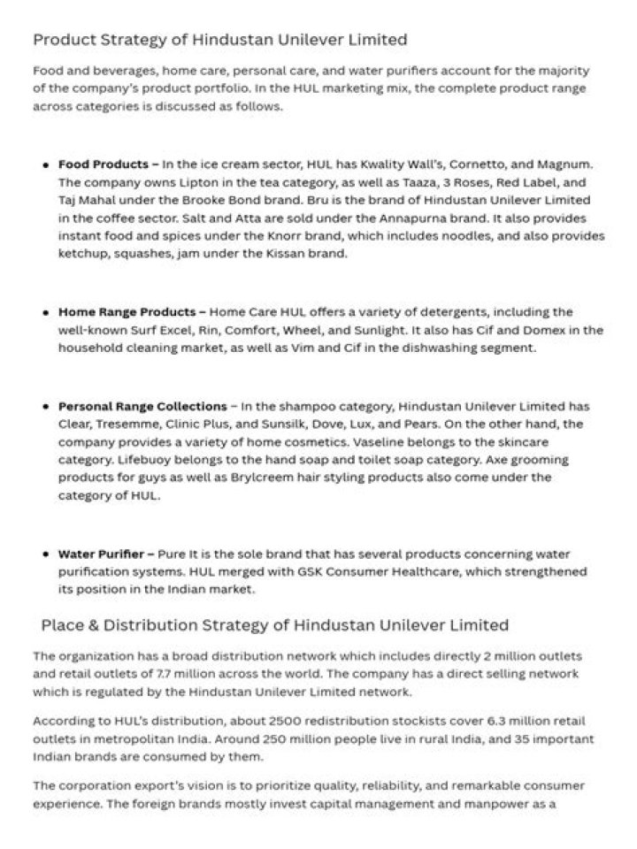 What is the pricing strategy of Hul?