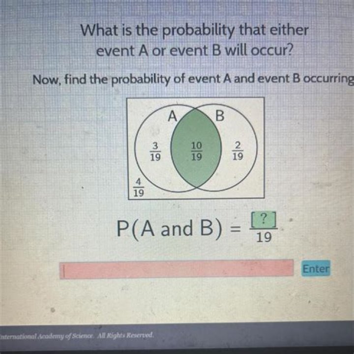 What is the probability that event A or event B will occur?