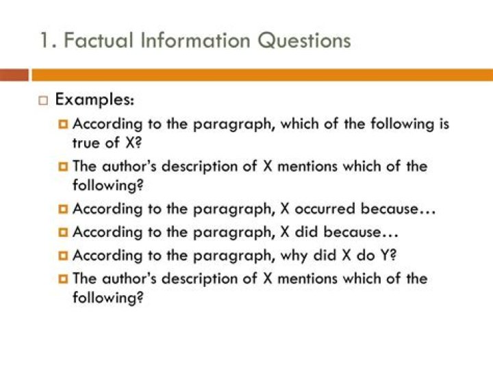 What is the purpose of a factual question?