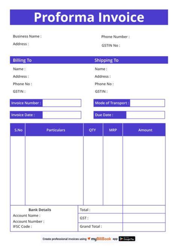 What is the purpose of a proforma invoice?