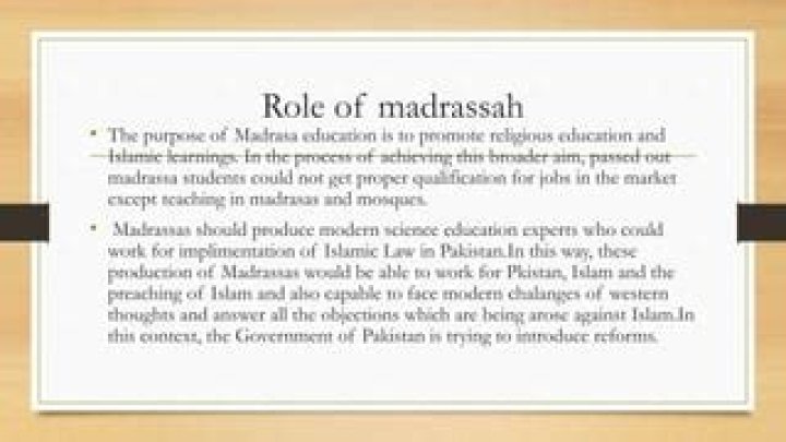 What is the purpose of the madrassa?