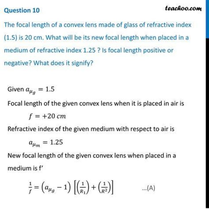 What is the relation between refractive index and focal length?