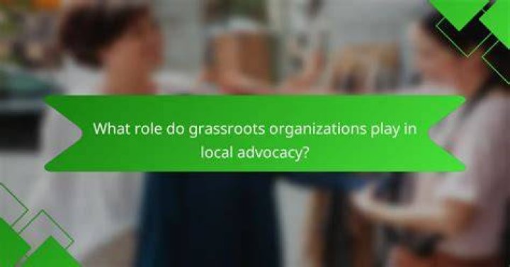 What is the role of grassroots organizations?