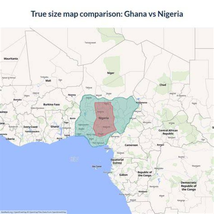 What is the size of Ghana 2020?