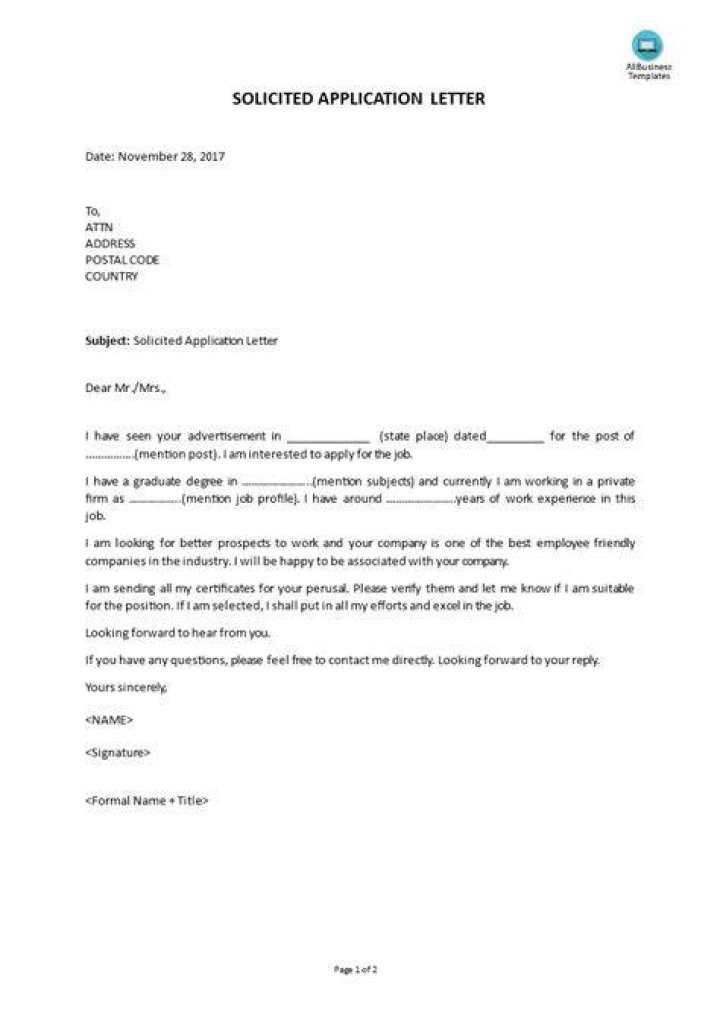 What is the solicited letter?