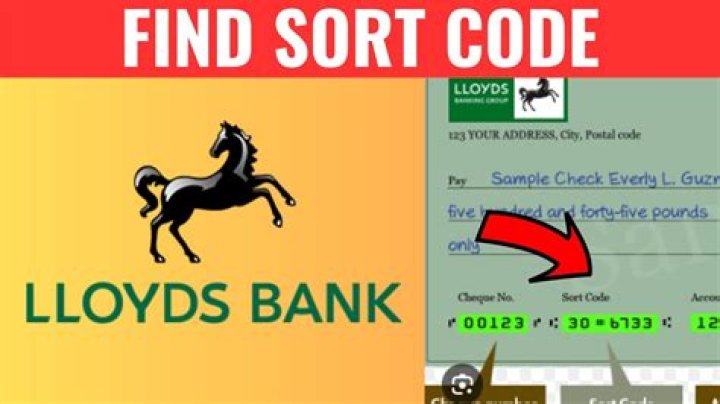 What is the sort code for Lloyds Bank UK?