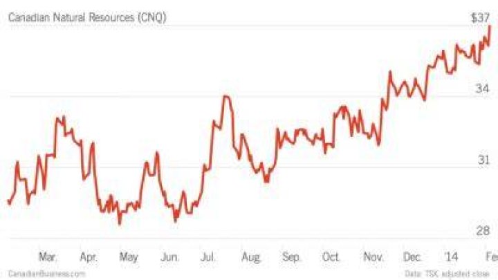 What is the stock price for Canadian natural resources?