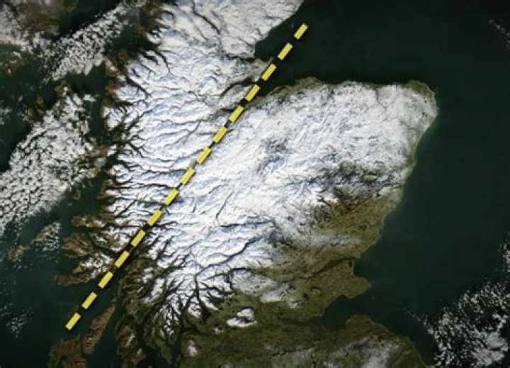 What is the straight line through Scotland?