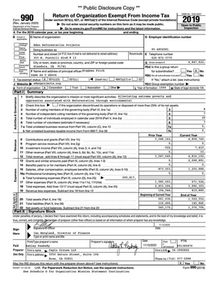 What is the tax form for the year 2019?