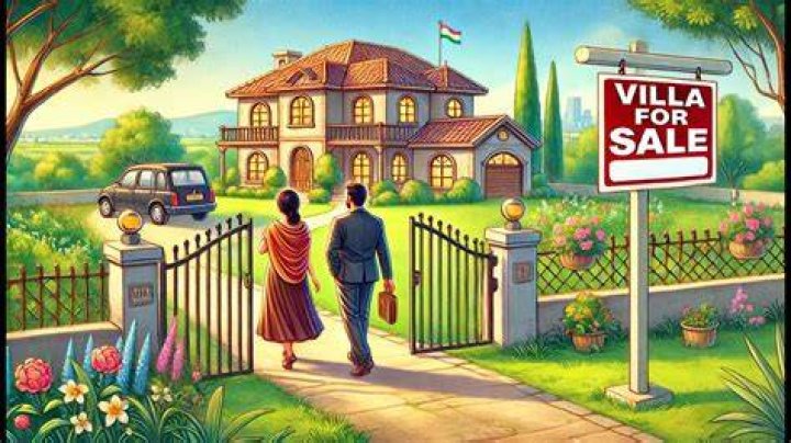 What is the theme of the play Villa for sale?