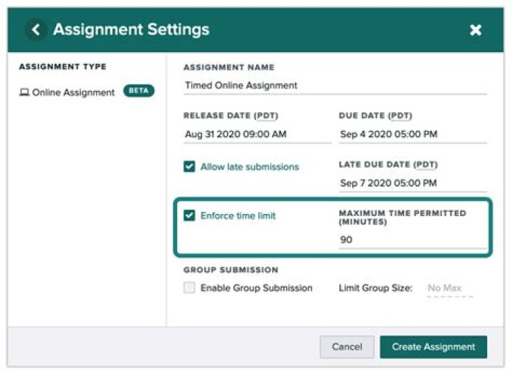 What is timed assignment?