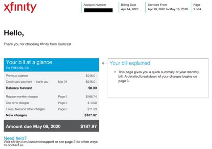 What is Xfinity billing address?