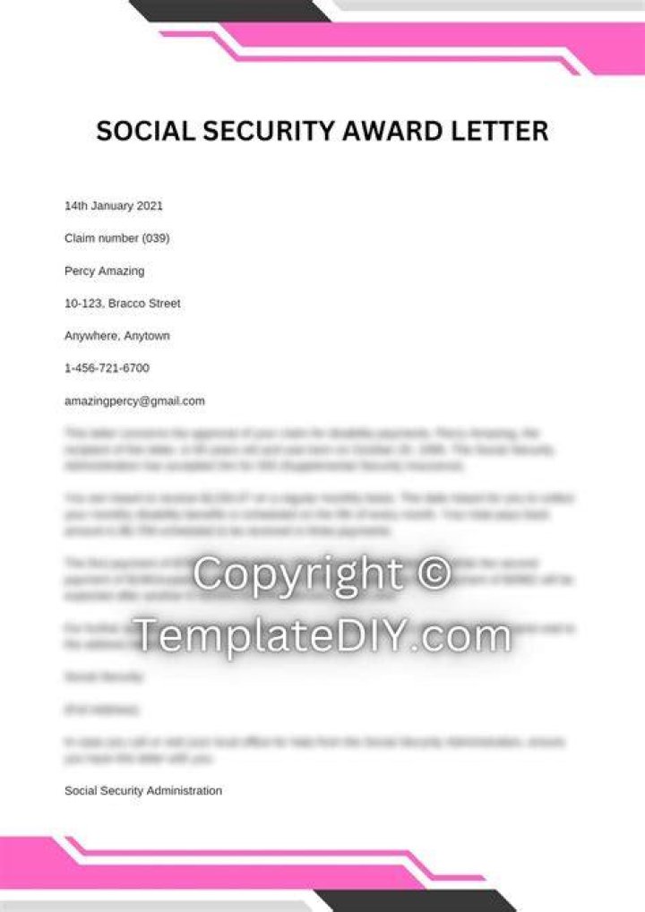 What is your Social Security award letter?