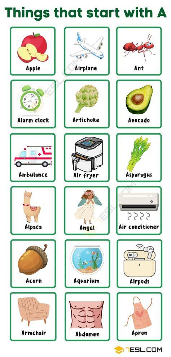 What item starts with the letter A?