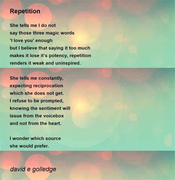 What kind of poem has repetition?