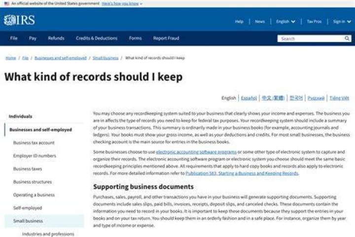 What kind of records should I keep IRS?