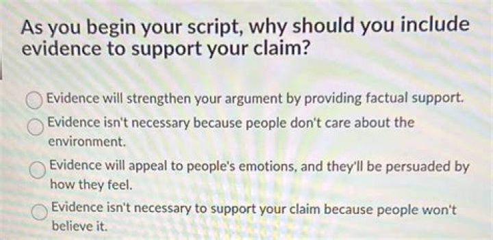 What kind of support is necessary for an argument?