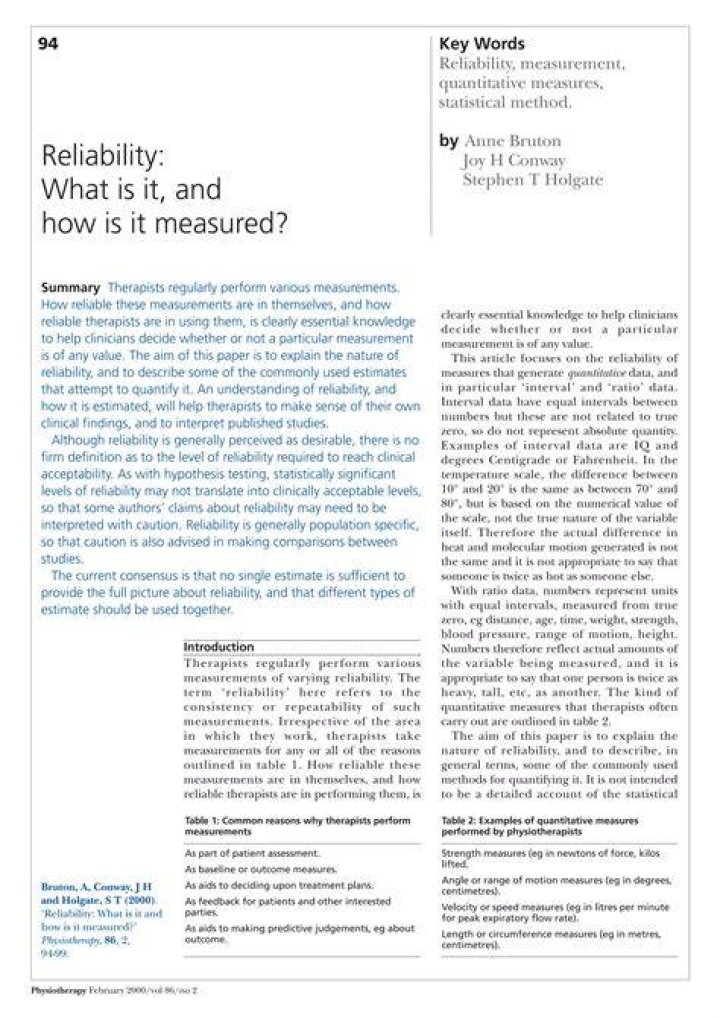 What makes a measured quantity reliable and acceptable?
