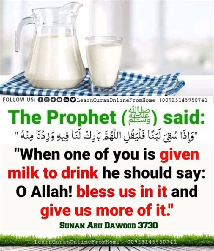 What milk did the Prophet drink?