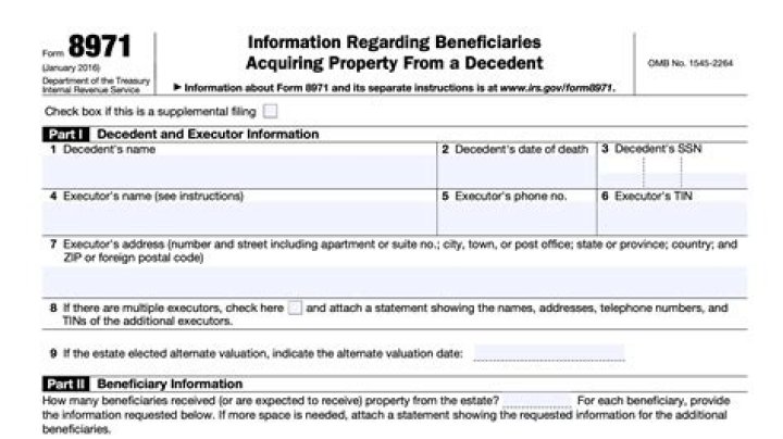 What must be reported on Form 8971?