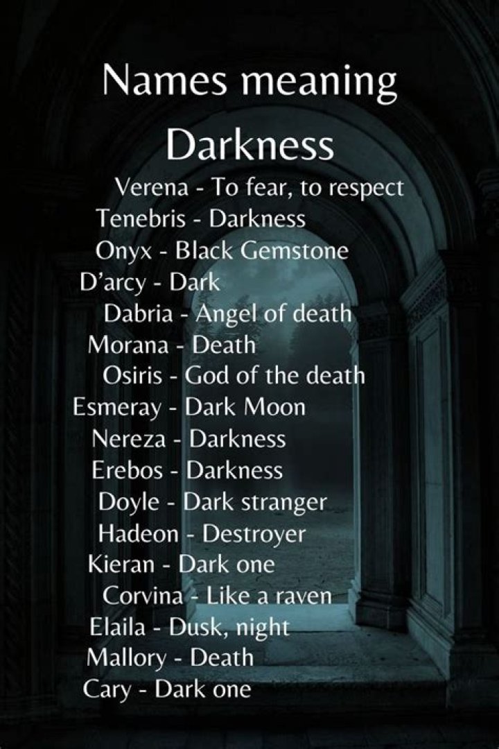 What name means dark for a girl?