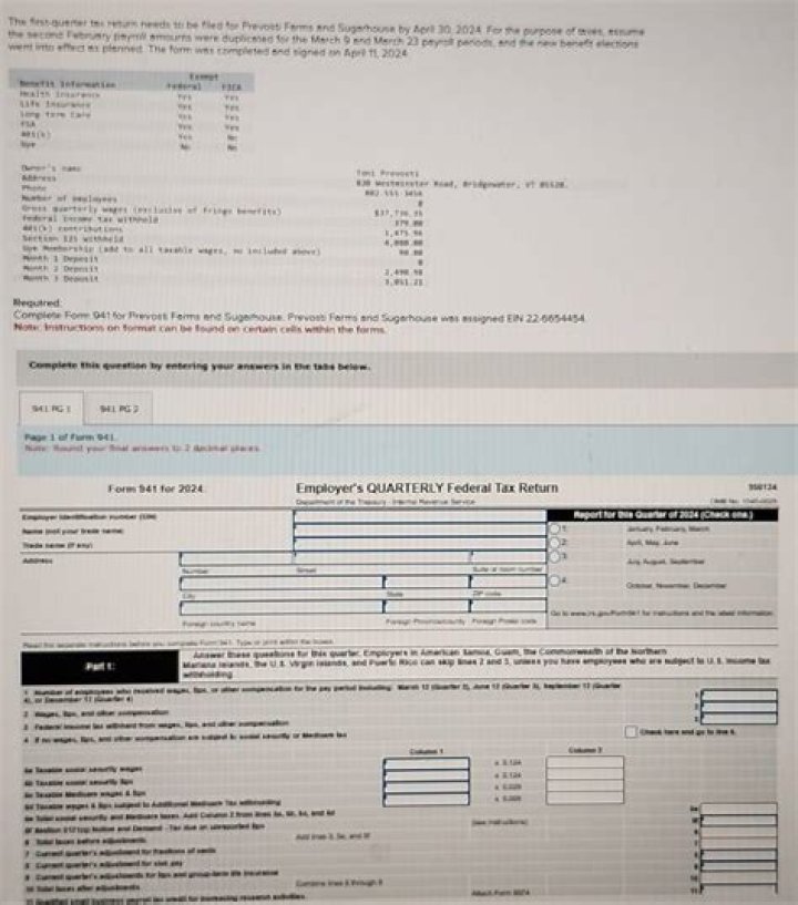 What payroll taxes are filed quarterly?
