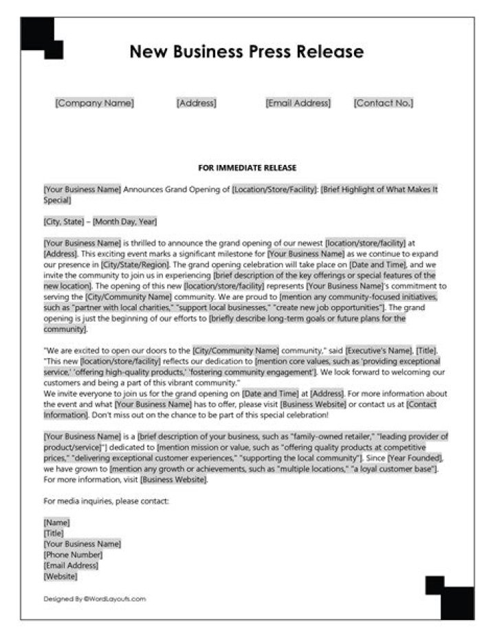 What qualifies for a press release?